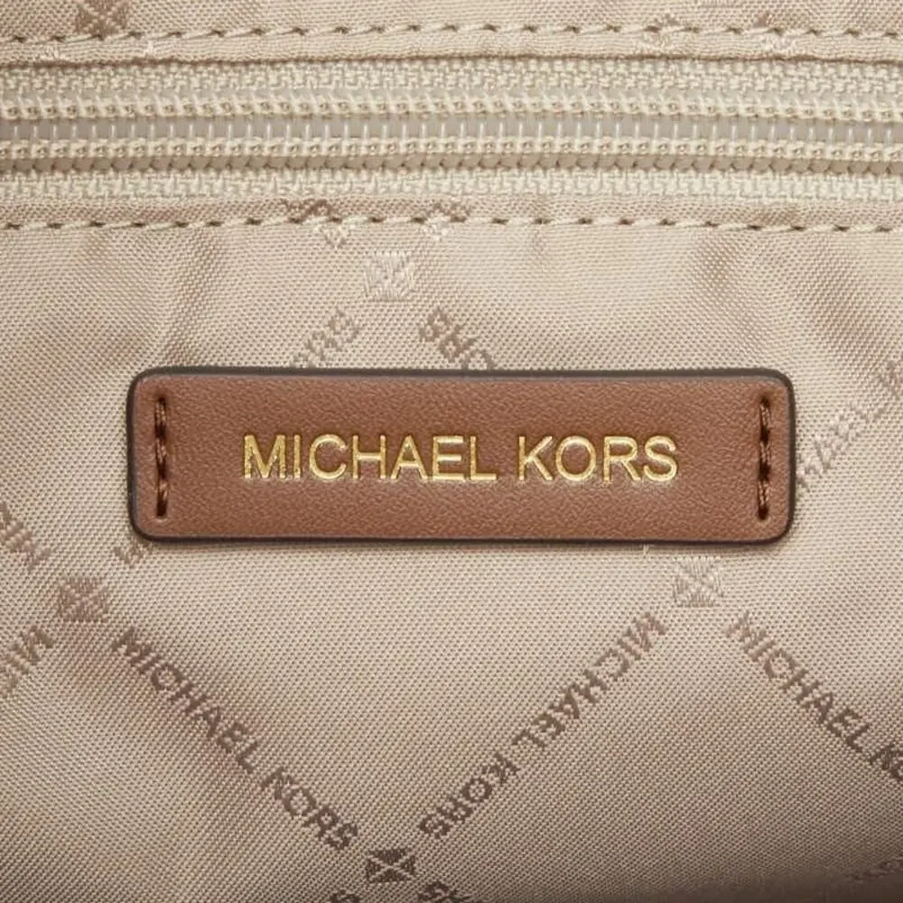 Michael Kors Mirella EW Canvas Leather Tote Bag Beige
